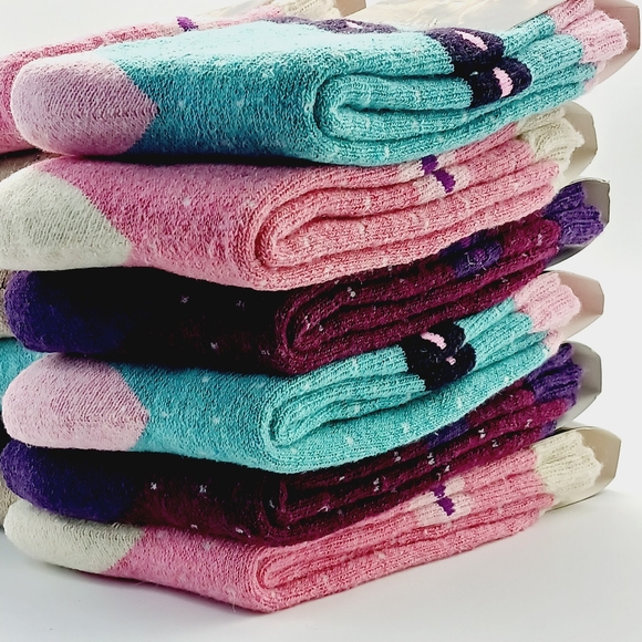 ⚫️ 12 Lamb Wool Crew 'Valentines Day Heart' Winter Boot Socks Size 9-11… - Picture 11 of 13